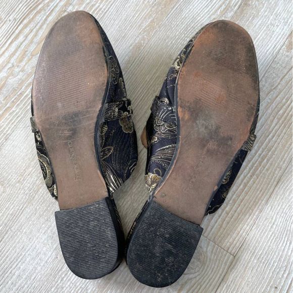 Franco Sarto Black and Gold Mules - Picture 6 of 6